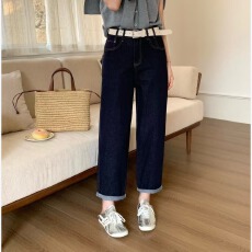 批发柏卉欧洲站2026春季新款时尚弹力<b class='q'>牛仔</b>裤女九分休闲<b class='q'>哈伦</b>裤显瘦显高