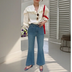 批发DADA<b class='q'>欧洲站</b>2026春季新款时尚<b class='q'>牛仔裤</b>女高腰十分微喇裤百搭显瘦显高