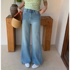 批发DADA<b class='q'>欧洲站</b>2026春季新款时尚<b class='q'>牛仔裤</b>女高腰开叉微喇裤百搭显瘦显高