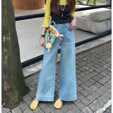 批发DADA<b class='q'>欧洲站</b>2026春季新款时尚百搭<b class='q'>牛仔裤</b>女高腰九分阔腿裤显瘦显高