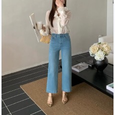 批发DADA<b class='q'>欧洲站</b>2026春夏新款时尚<b class='q'>牛仔裤</b>女高腰九分直筒阔腿裤显瘦显高