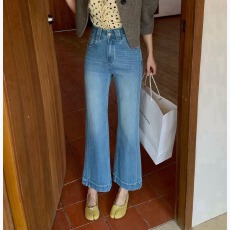 批发DADA欧洲站2026春夏新款时尚小个子牛仔裤女高腰<b class='q'>九分</b>喇叭显瘦显高