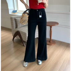 批发BH番茄2026年春夏季新款时尚微弹<b class='q'>牛仔裤</b>女高腰显瘦显高开叉喇叭裤