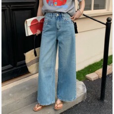 批发DADA欧洲站2026春夏新款时尚<b class='q'>九分</b>小个子阔腿牛仔裤女高腰显瘦显高