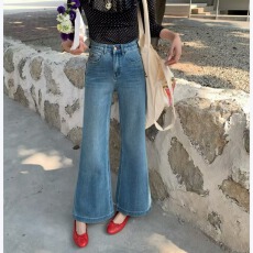 批发DADA欧洲站2026春季新款时尚十<b class='q'>分</b>小个子筒喇牛仔<b class='q'>裤</b>女高腰显瘦显高