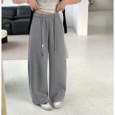 批发yimi欧洲站2026春<b class='q'>夏</b>新款高腰弯刀阔腿裤女宽松显瘦时尚垂感拖地裤