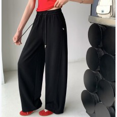 批发yimi欧洲站2026年春<b class='q'>夏</b>新款高腰时尚刺绣小马气球阔腿裤女宽松显瘦