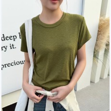 批发SANKE夏季新款时尚雪花细纹棉常规大版圆领短袖T恤<b class='q'>显瘦</b>百搭女上衣