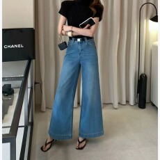 批发XPG2026春夏季韩版新款时尚潮弹力宽松筒喇阔腿<b class='q'>牛仔裤</b>女 显瘦显高