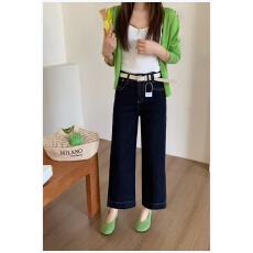 批发BH番茄2026春夏新款时尚九分<b class='q'>直筒</b>白色<b class='q'>牛仔裤</b><b class='q'>女</b>高腰阔腿裤显瘦<b class='q'>显高</b>