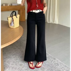 批发baihui2026年春夏<b class='q'>韩版</b>新款时尚潮筒喇<b class='q'>牛仔裤</b>女高腰十分裤显瘦显高