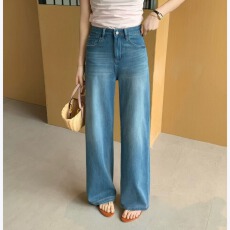 批发DADA<b class='q'>欧洲站</b>2026春夏新款时尚万向弹阔腿<b class='q'>牛仔裤</b>女高腰百搭显瘦显高