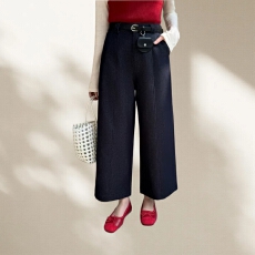 批发JJLP<b class='q'>欧洲站</b>2026春夏季<b class='q'>新款</b>时尚配挂件洗水棉九分直筒裤女显瘦显高