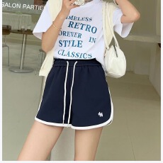 批发靓点2026夏季新款百搭撞色休闲宽松a字阔腿裤 时尚外穿显瘦女短裤