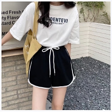 批发靓点2026夏季新款百搭撞色休闲宽松a字阔腿裤 时尚外穿显瘦女<b class='q'>短裤</b>