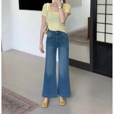 批发DADA<b class='q'>欧洲站</b>2026春夏季新款时尚品质直筒阔腿<b class='q'>牛仔裤</b>女高腰显瘦显高