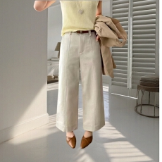 批发逸凡<b class='q'>欧洲站</b>2026夏季<b class='q'>新款</b>时尚后松紧腰带十分直筒女裤宽松显瘦显高