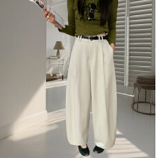 批发逸凡欧洲站2026年夏季新款时尚松紧腰十分裤气球<b class='q'>女</b>裤宽松显瘦显高