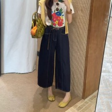 批发XPG2026夏季新款时尚单宁色<b class='q'>牛仔裤</b>女 高腰九分休闲气球裤显瘦显高