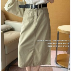 批发U韩高腰后开叉时尚a字牛仔<b class='q'>半身裙</b>女2026夏季新款薄款小个子中<b class='q'>长款</b>