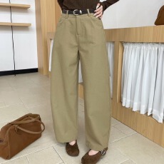 批发天籁村秋季新款时尚百搭休闲<b class='q'>裤</b>软糯弹力小个九分<b class='q'>阔腿裤</b>女显瘦显高