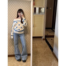 批发复古撞色波点<b class='q'>毛衣</b>气质辣妹风2025年新款小众针织衫