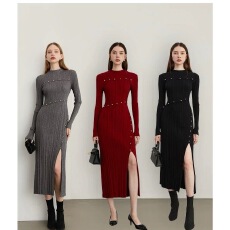 批发法式<b class='q'>轻熟</b>风高级感连衣裙女2025针织包臀裙