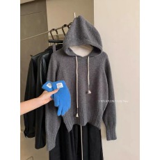 批发秋<b class='q'>冬</b>毛衣女2025新款慵懒高级感针织打底衫内搭可外穿帽衫款