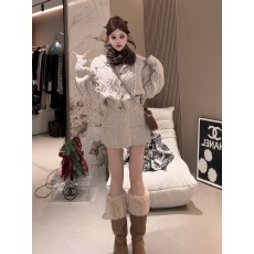 批发复古慵懒风麻花针织开衫半身裙两件套女秋冬韩系<b class='q'>休闲</b>宽松显瘦<b class='q'>套装</b>