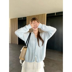 批发春夏羊毛混纺<b class='q'>针织衫</b><b class='q'>女</b>不对称花边领镂空钩花<b class='q'>开衫</b>上衣