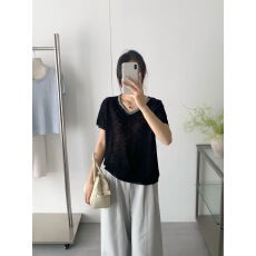 女装2026夏季新款V领镶钻短袖T恤胖mm百搭宽松上衣女