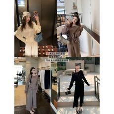 批发悠然午后”莱赛尔<b class='q'>亚麻</b>醋酸木耳边系带上衣/九分<b class='q'>裤</b>套装