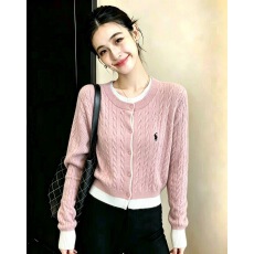 2026秋冬叠穿假两件圆领麻花针织开衫女显瘦减龄上衣外套