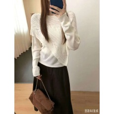批发秋季<b class='q'>新款</b>韩系慵懒风宽松显瘦百搭披肩针织衫毛衣<b class='q'>女</b>26爆款洋气打底