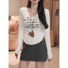 批发纯棉超好看长袖t恤女秋季新款<b class='q'>大码</b>胖MM显瘦修身内搭打底衫v领上衣