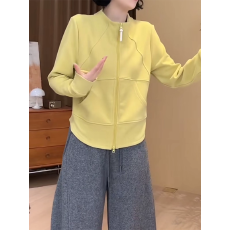 大码慵懒休闲立领卫衣外套女秋季新款胖mm宽松显瘦双拉链开衫上衣