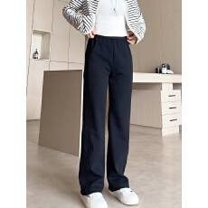 批发<b class='q'>大码</b>黑色直筒裤女2025秋季胖妹妹高腰宽松显瘦休闲百搭窄版阔腿裤