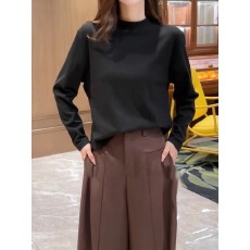 批发<b class='q'>大码</b>高级简约半高领打底衫女装秋季内搭胖mm显瘦宽松长袖T恤上衣