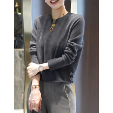 批发大码胖MM秋季灰色<b class='q'>针织衫</b>长袖女2025新款内搭打底衫韩系漂亮小上衣