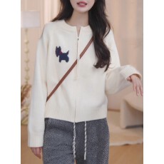 批发慵懒风拉链针织<b class='q'>开衫</b>女2025秋冬大码胖mm遮肚显瘦宽松减龄毛衣外套