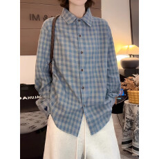 批发加厚磨<b class='q'>毛</b>保暖格子衬<b class='q'>衫</b>女秋冬季大码胖MM时尚减龄宽松显瘦长袖上衣