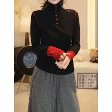 批发高级德绒半高领打底衫长袖秋冬新款<b class='q'>大码</b>胖mm时尚减龄显瘦内搭上衣