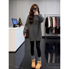 批发<b class='q'>大码</b>女装韩系灰色宽松中长款卫衣秋冬2025新款显瘦内搭打底衫上衣