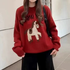 批发超好看圆领打底毛衣女装2026新款秋季<b class='q'>大码</b>胖MM独特漂亮针织衫上衣