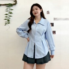 批发大码胖mm设计感小众拉链<b class='q'>衬衫女</b>秋季2026新款<b class='q'>韩版</b>时尚收腰衬衫上衣