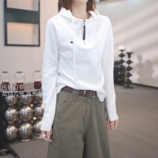 批发高级感百搭连帽纯棉卫衣女2026早秋季大码胖MM时尚洋气半拉链上衣