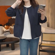 批发大码复古捏褶领外套女秋季2026新款胖MM宽松<b class='q'>休闲</b><b class='q'>夹克</b>百搭显瘦上衣