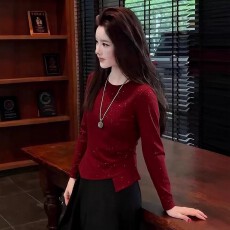 批发法式轻熟气质收腰长袖T恤女2026秋季大码胖MM磨毛<b class='q'>加绒</b><b class='q'>打底衫</b>上衣