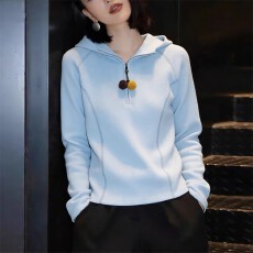 批发慵懒风宽松连帽<b class='q'>套头卫衣</b>女2026秋季大码胖MM小众设计百搭休闲上衣