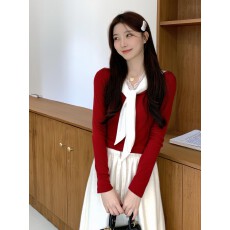 批发人棉磨毛韩系圣诞穿搭小香风毛衣女秋冬新款内搭设计感针织衫<b class='q'>上衣</b>